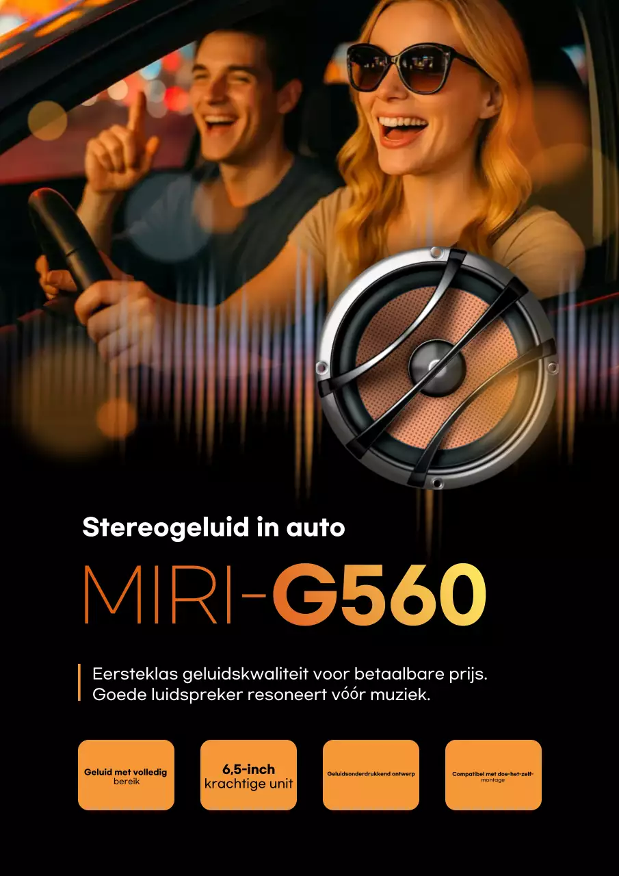 Oranje moderne auto-advertentie