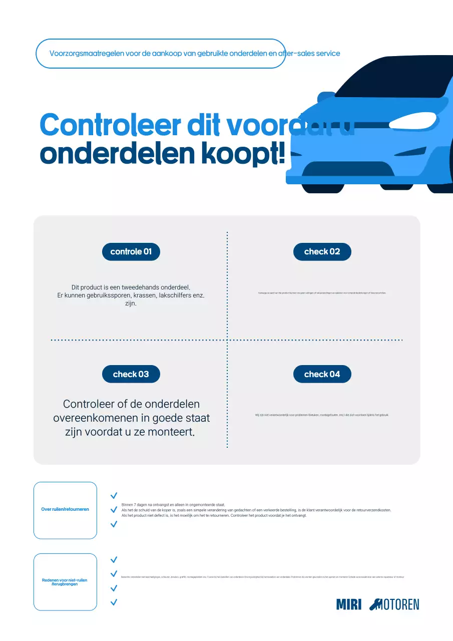 Blauwe eenvoudige autogids