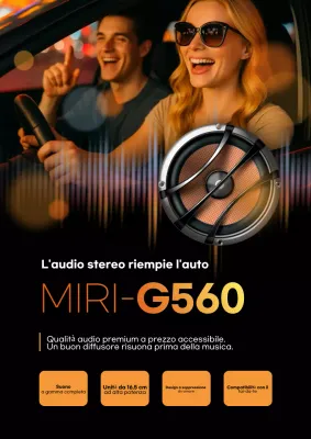 Pubblicità di un'auto moderna arancione