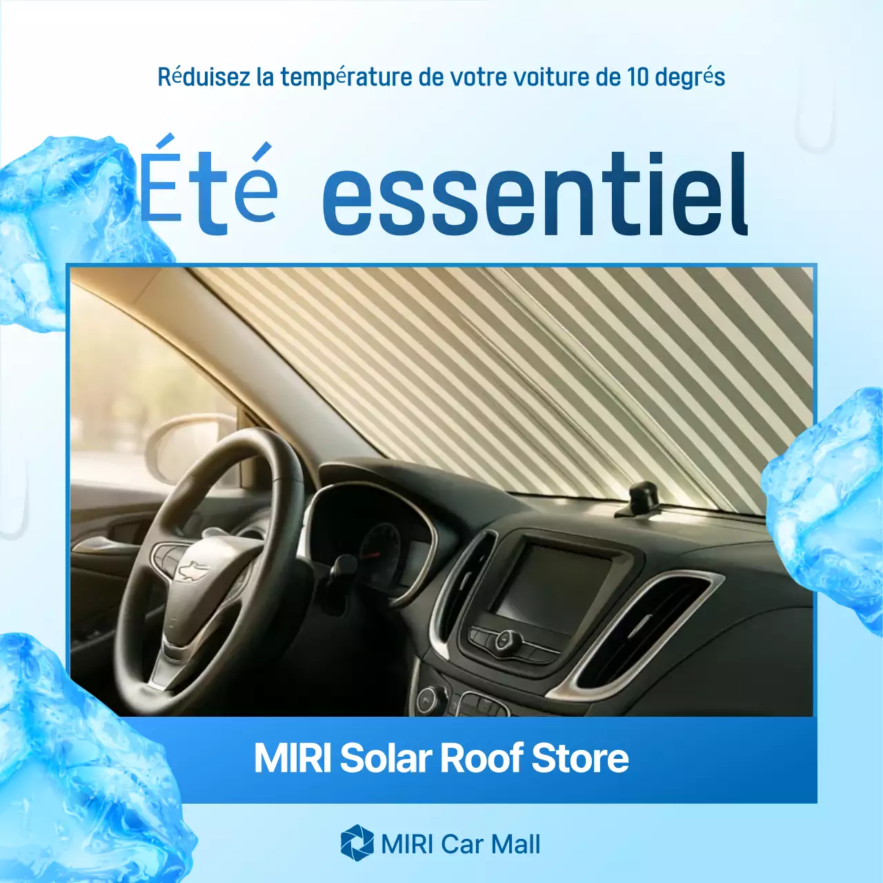 Publicité pour les accessoires de voiture modernes bleu ciel