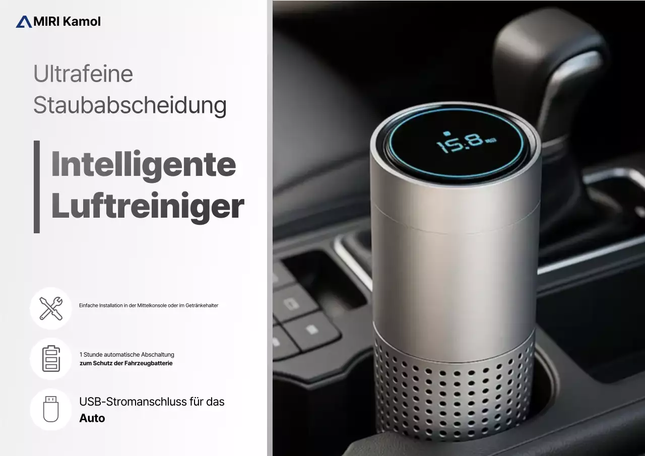 Graue moderne Auto-Luftreiniger-Werbung