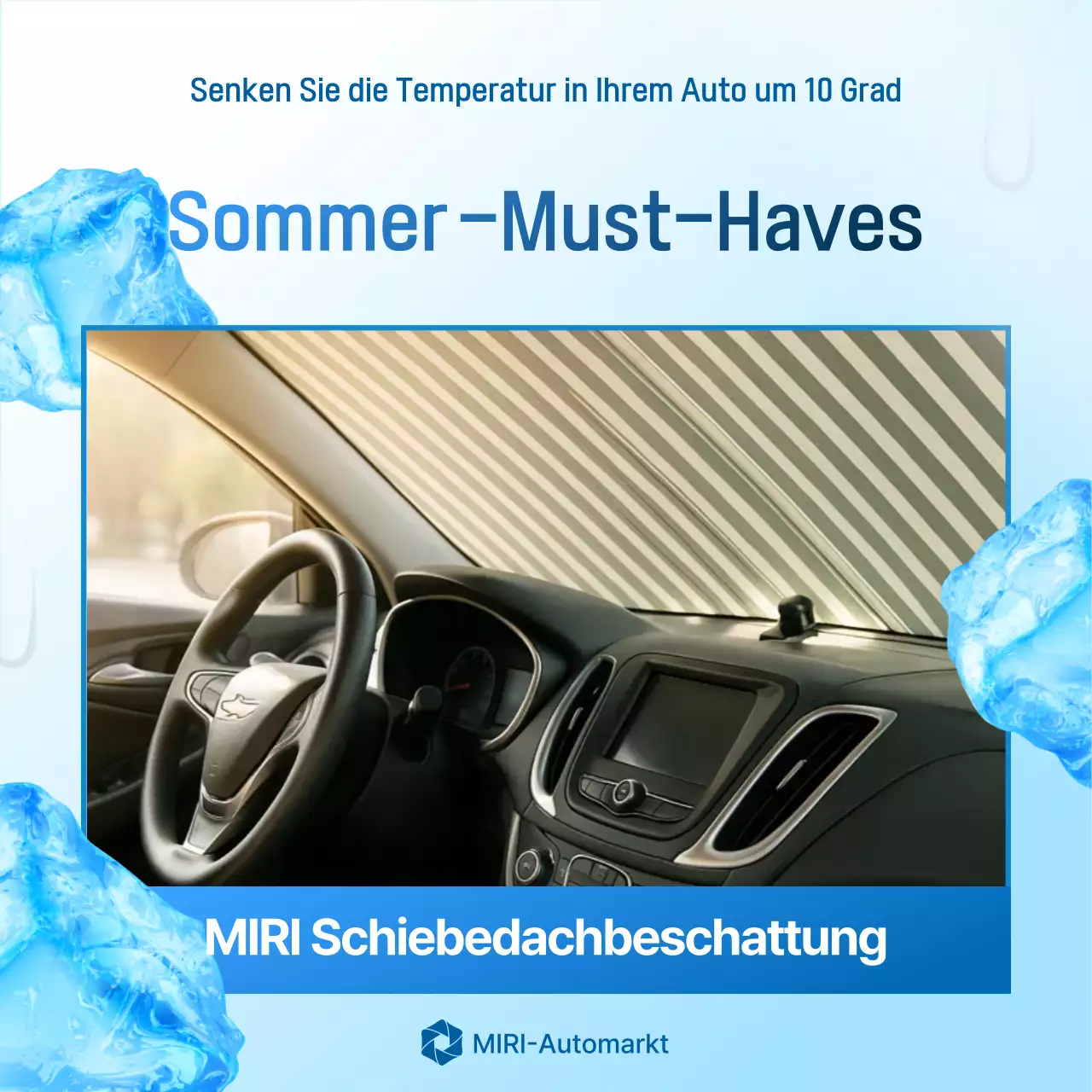 Himmelblaue moderne Autozubehör-Werbung