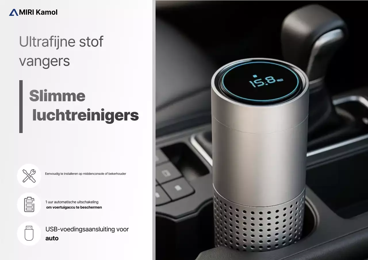 Grijze moderne auto luchtreiniger reclame