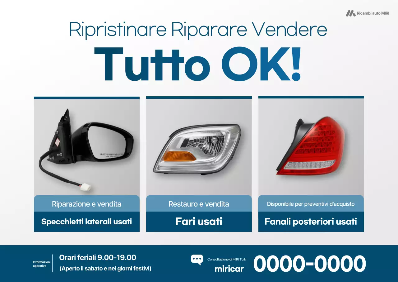 Annuncio di ricambi auto usati moderni grigi