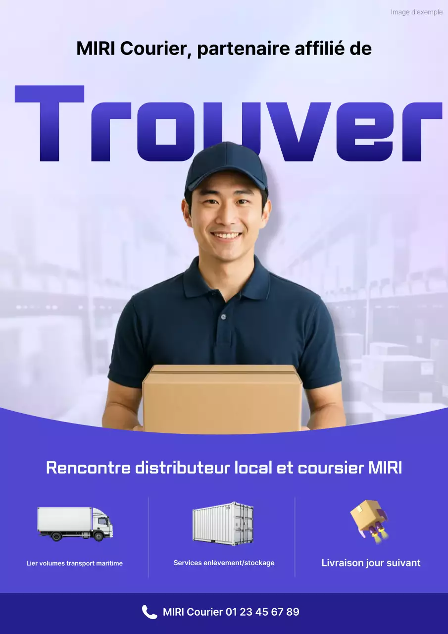 Annonce de recrutement pour le service de livraison Blue Modern