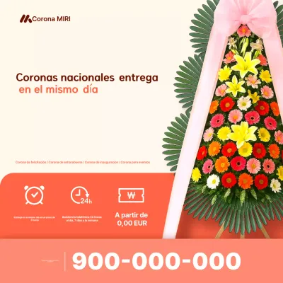 Anuncio de entrega de corona sencilla naranja