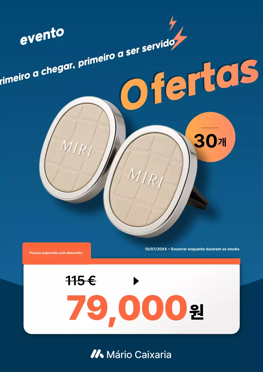Anúncio promocional de acessórios automotivos modernos azuis