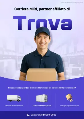 Annuncio di reclutamento per il servizio di consegna Blue Modern