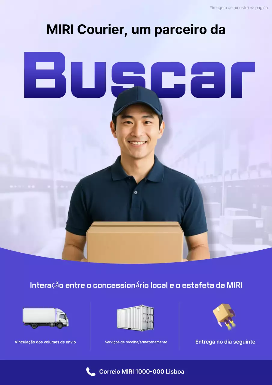 Anúncio de recrutamento do Blue Modern Delivery Service