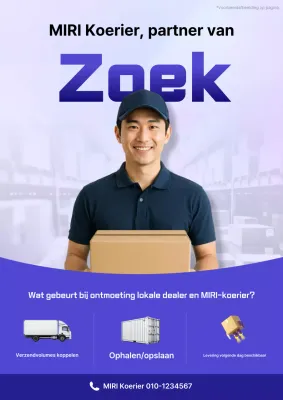 Aankondiging van werving voor Blue Modern Delivery Service