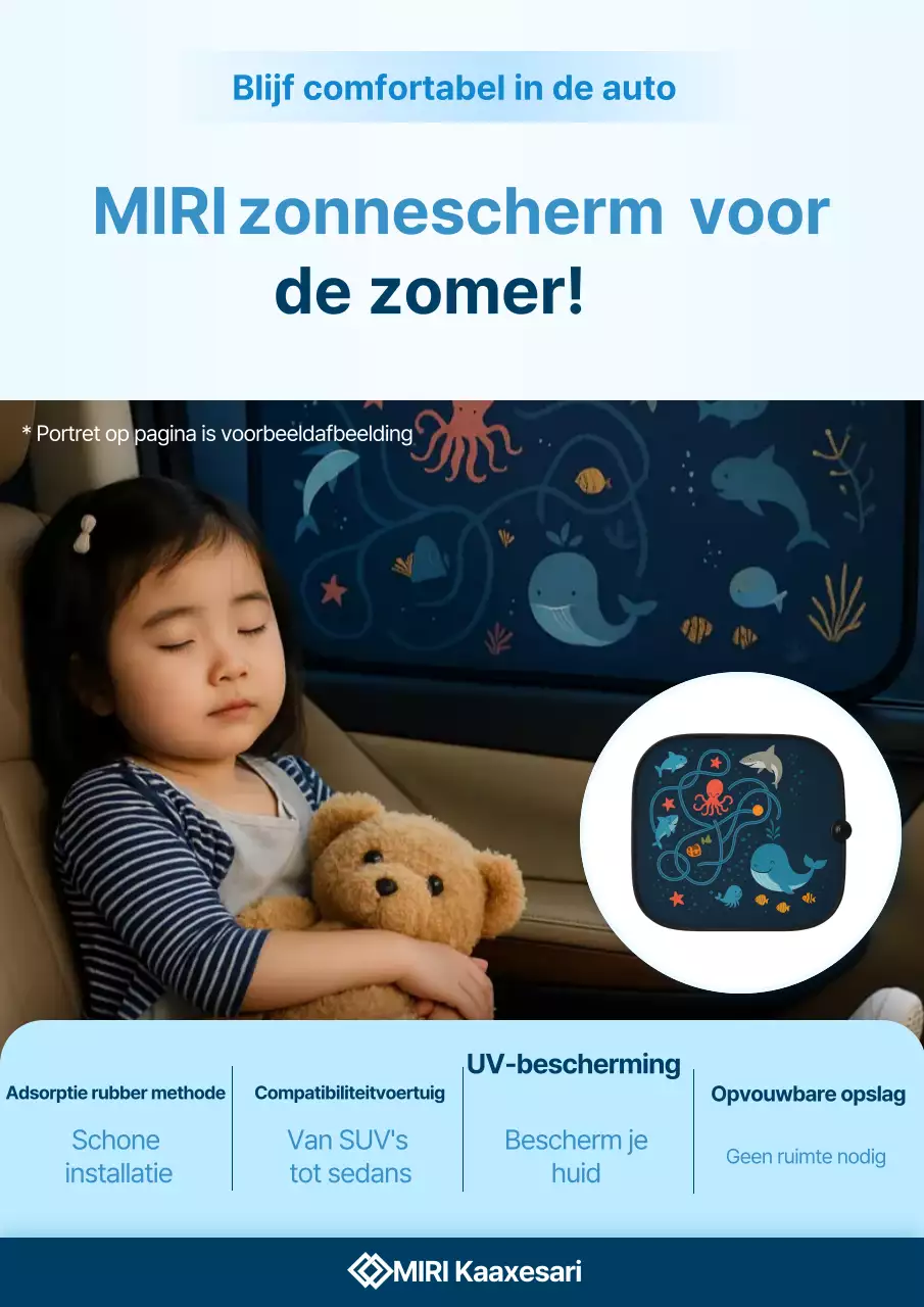 Blauwe, eenvoudige zomerklare autoproductpromotie