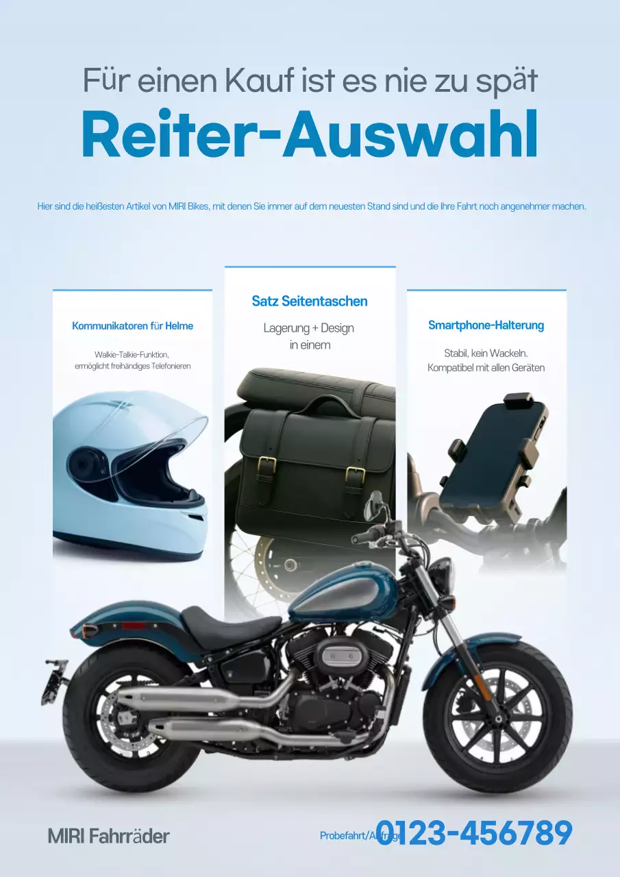 Himmelblaue moderne Reitausrüstungsanzeige