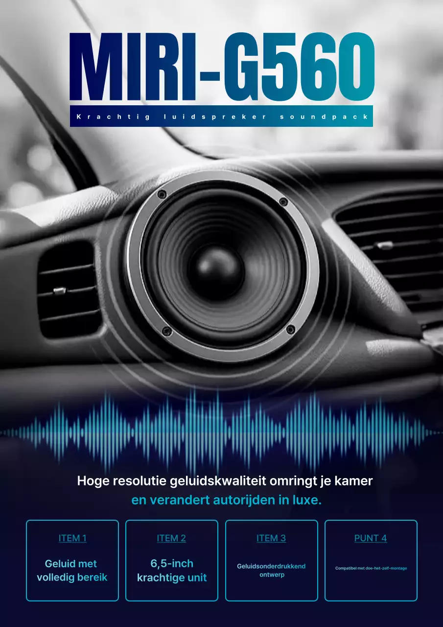 Zwarte moderne luidsprekeradvertentie