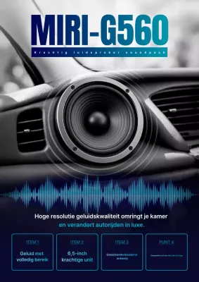 Zwarte moderne luidsprekeradvertentie