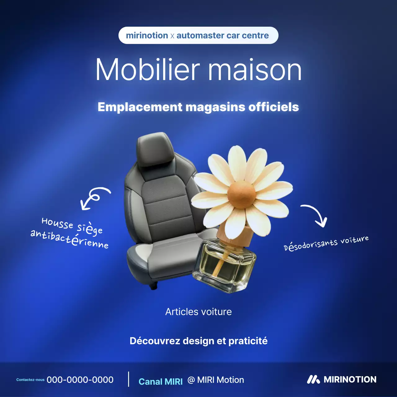 Promotion de produits d'intérieur modernes bleus