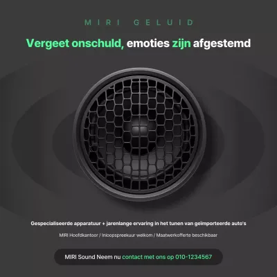 Zwarte moderne audioadvertentie