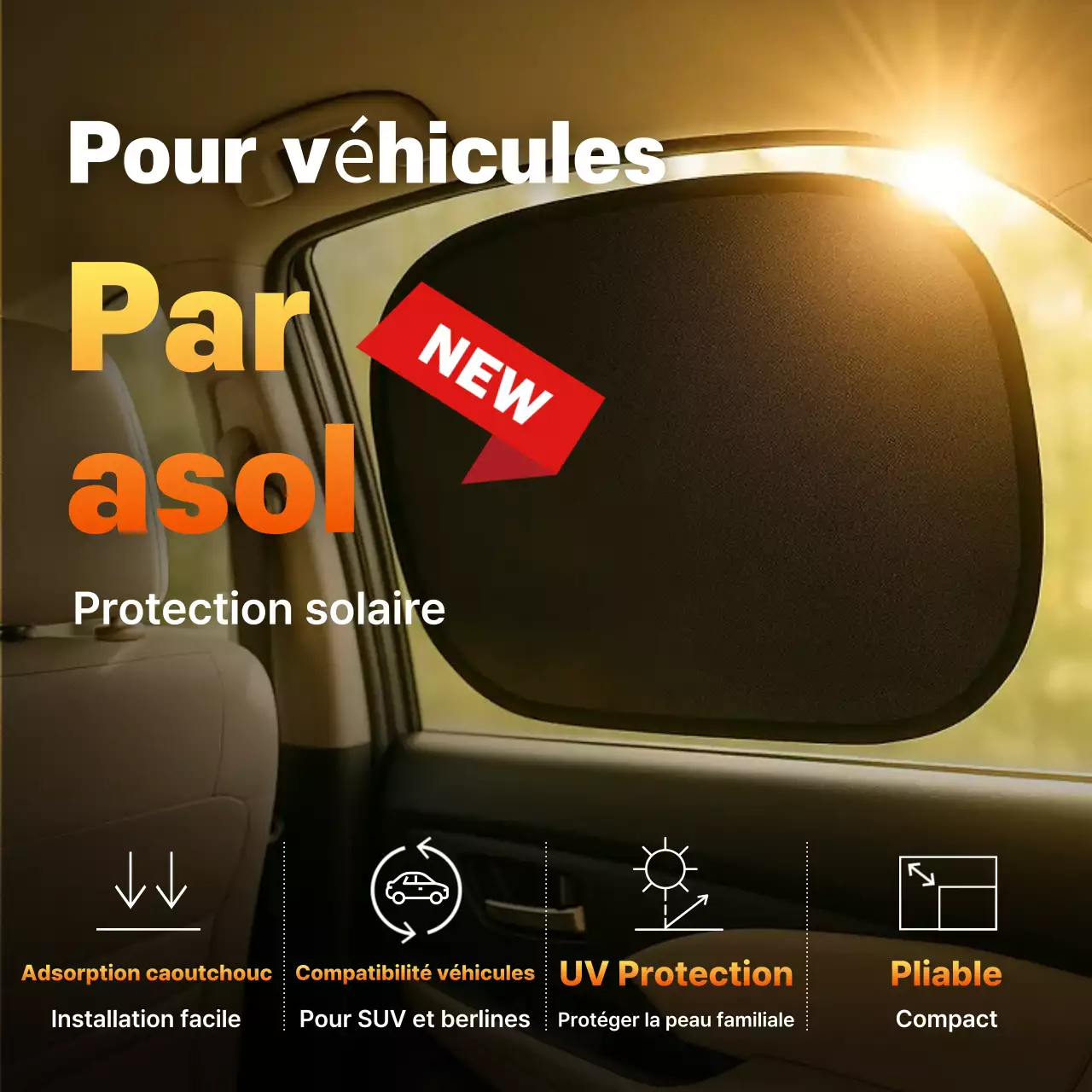 Publicité pour les accessoires de voiture modernes orange