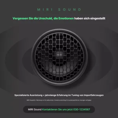 Schwarze moderne Audiowerbung