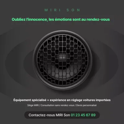 Publicité audio moderne noire