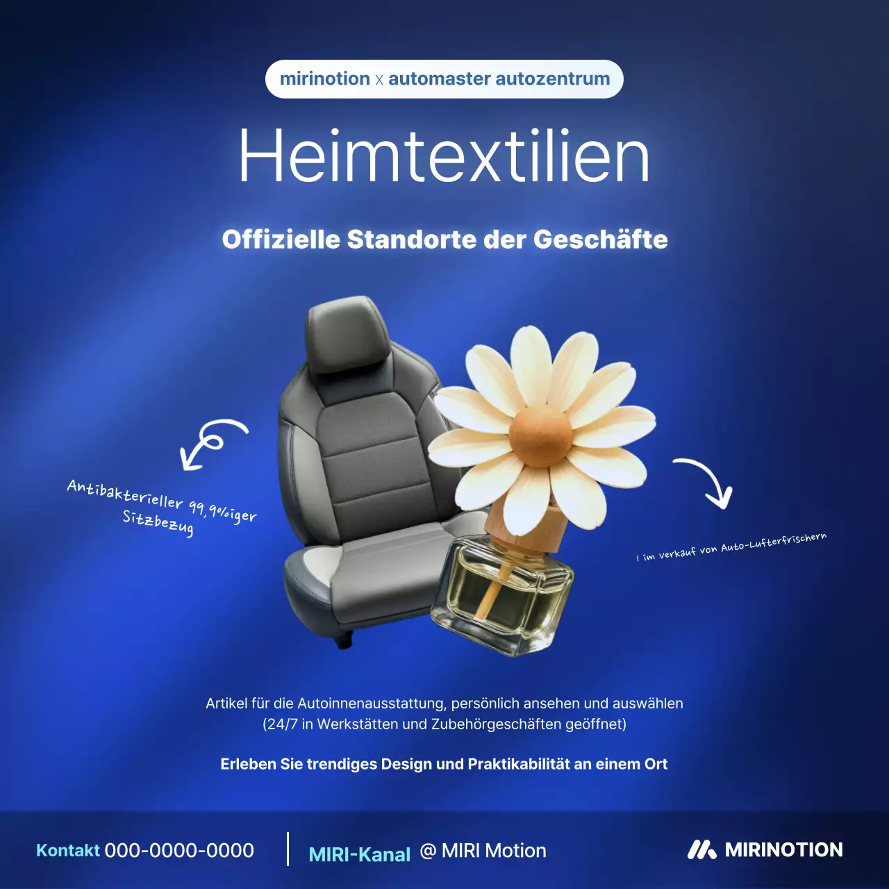 Blaue moderne Inneneinrichtungsprodukte