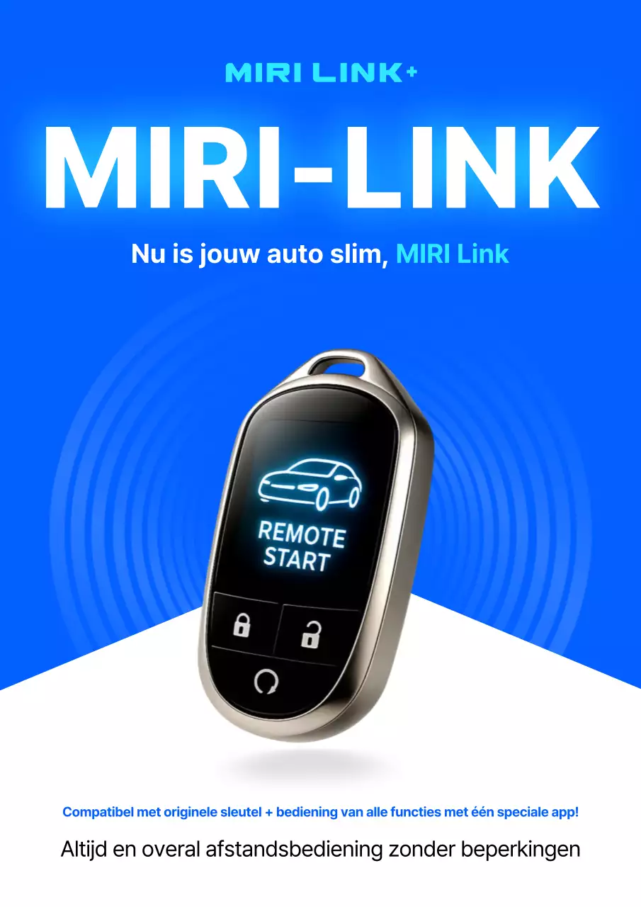 Blauwe moderne auto-advertentie