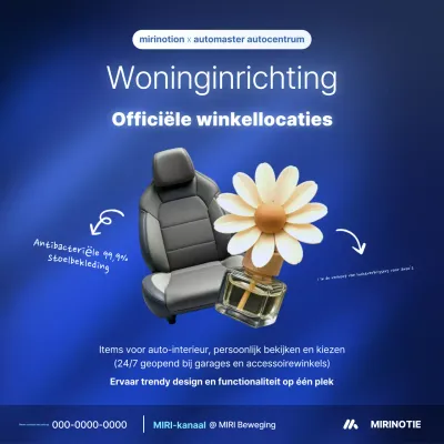 Promotie van blauwe moderne interieurproducten