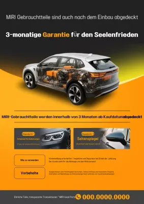 Orange Modern Car Garantie