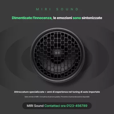 Pubblicità audio moderna nera