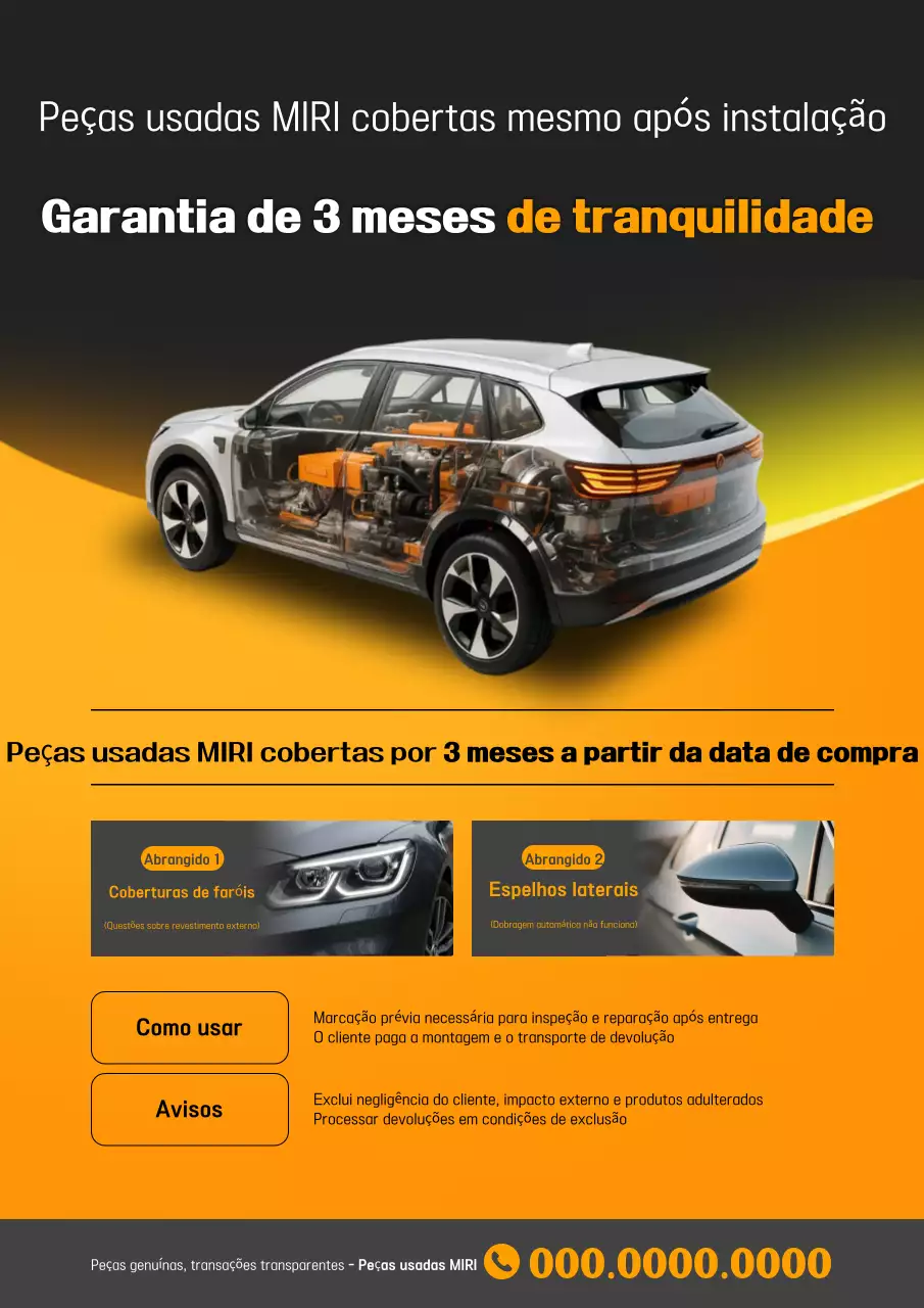 Garantia de carro moderno laranja