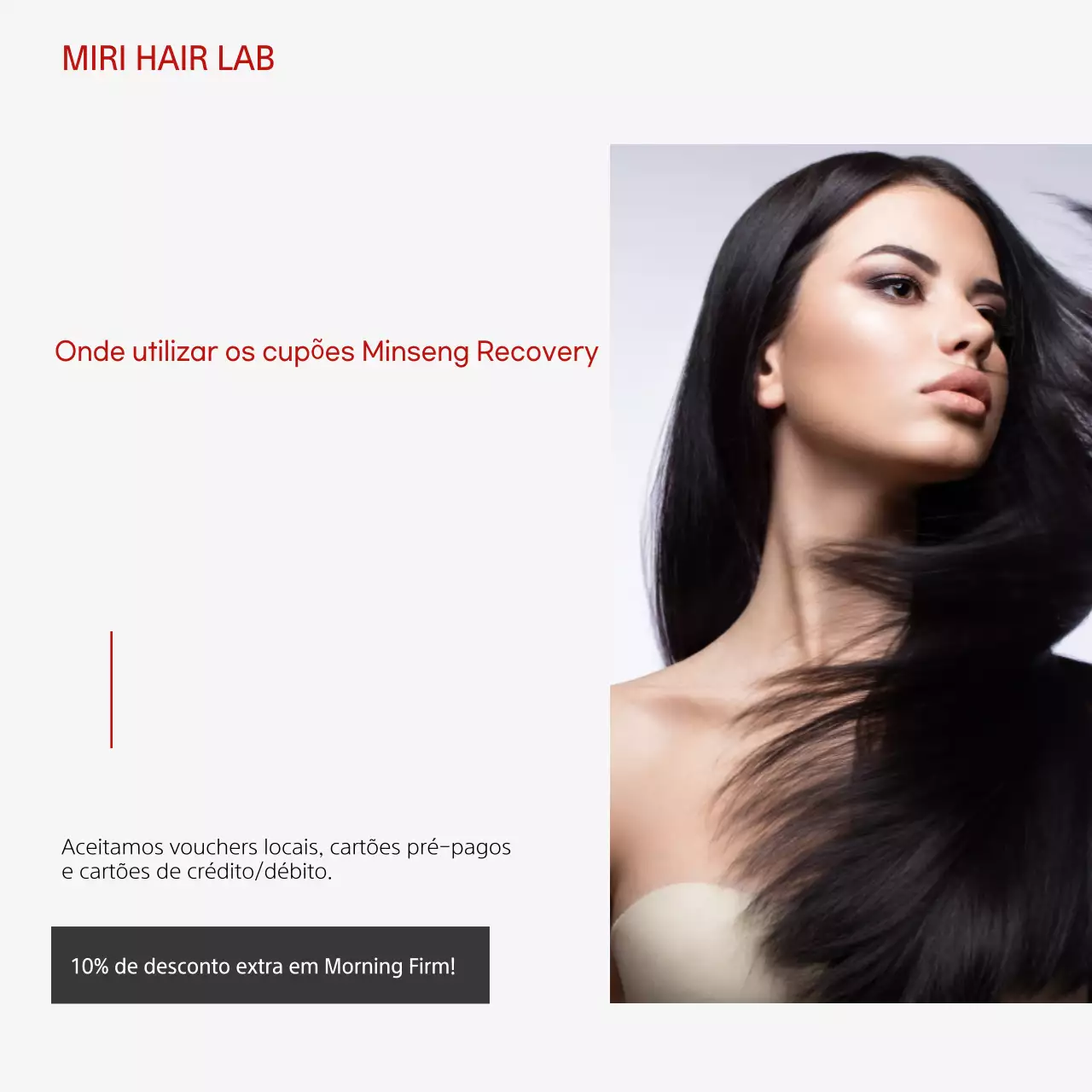 Desconto em cuidados com o cabelo preto moderno