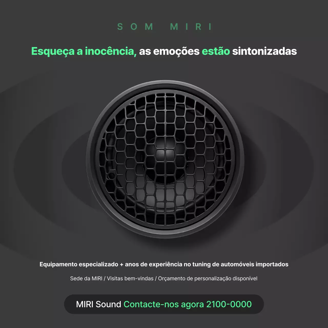 Anúncio de áudio moderno preto