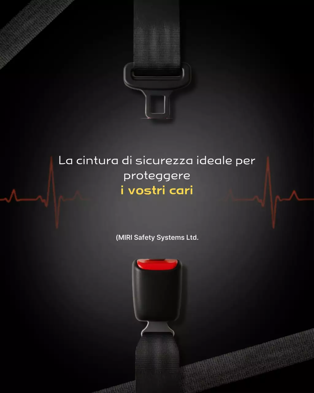 Campagna per la sicurezza delle cinture di sicurezza nere e semplici