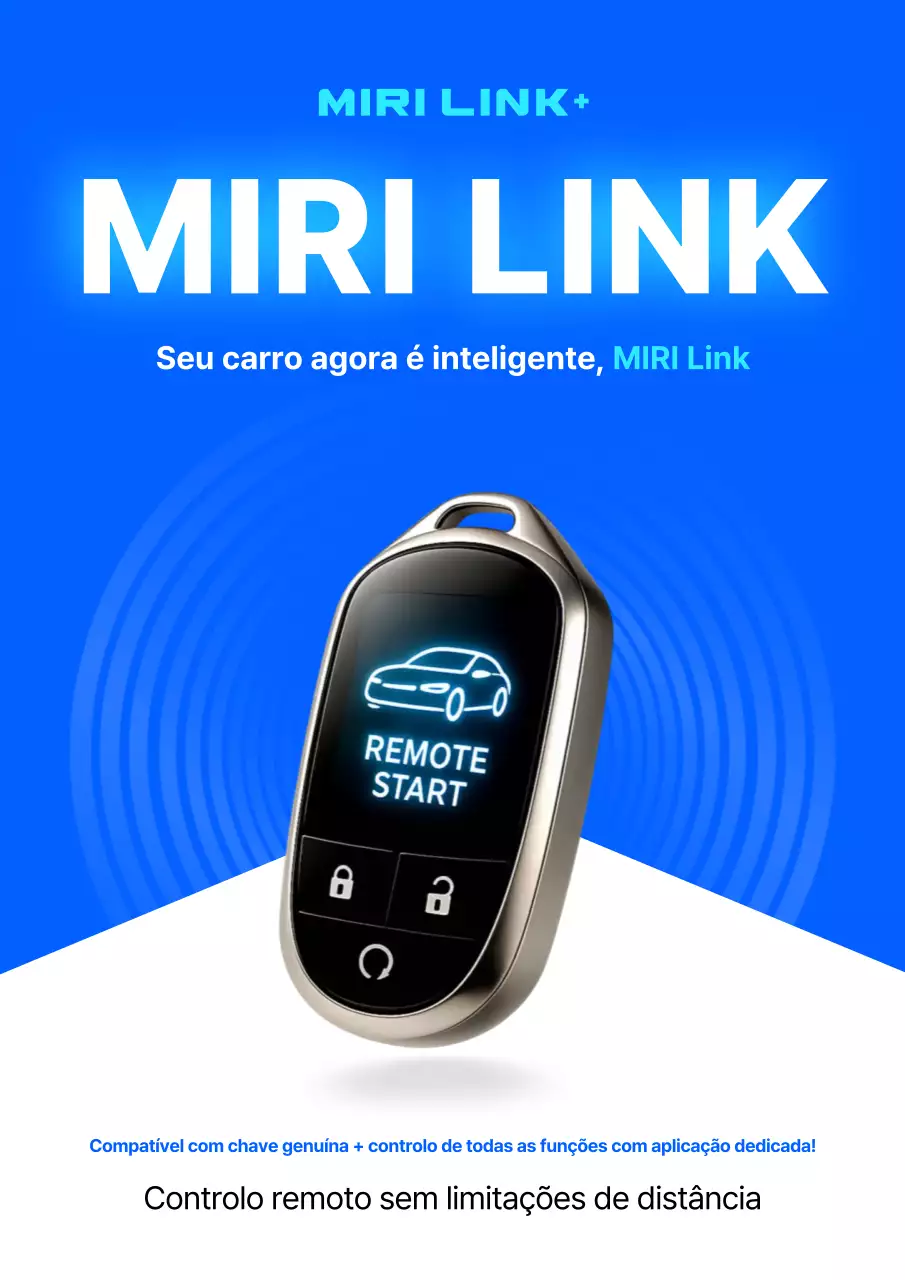 Anúncio de carro moderno azul