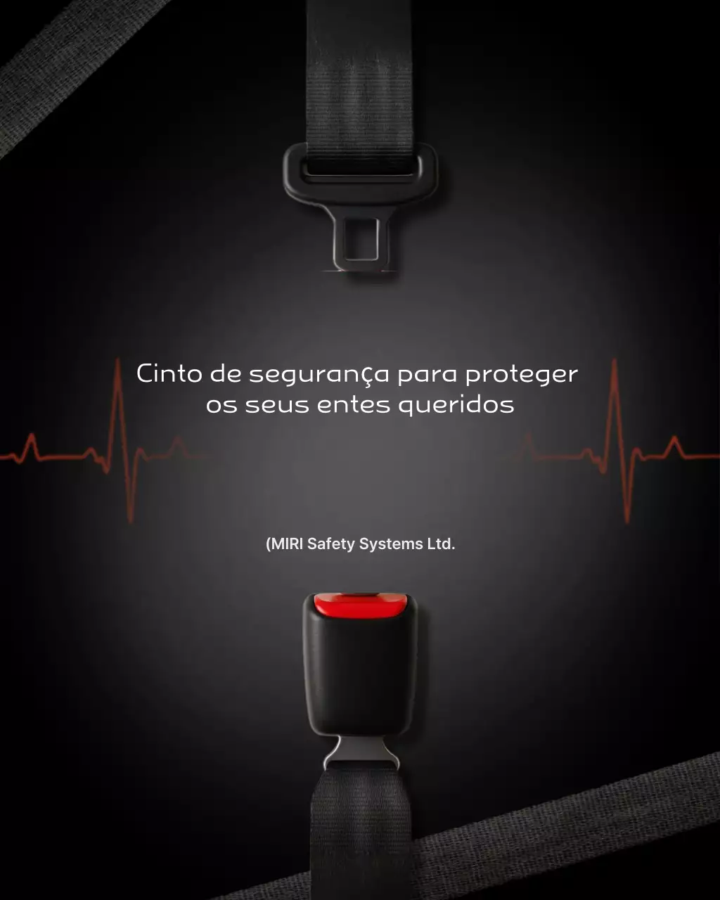 Campanha de Segurança do Cinto de Segurança Preto Simples