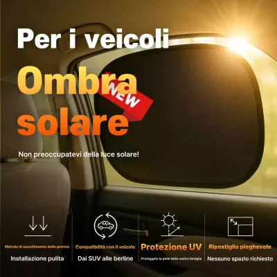 Pubblicità di accessori per auto moderni arancioni