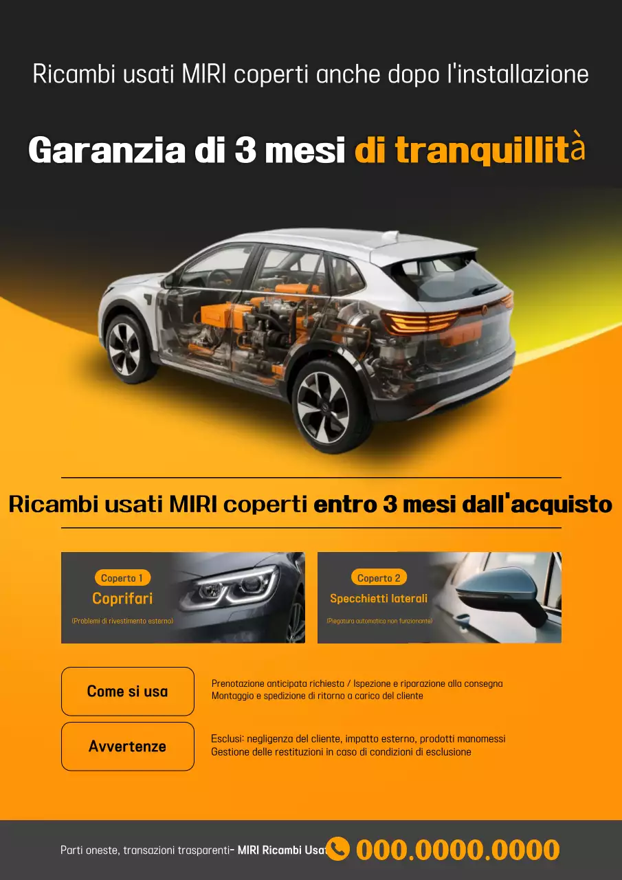 Garanzia auto moderna arancione
