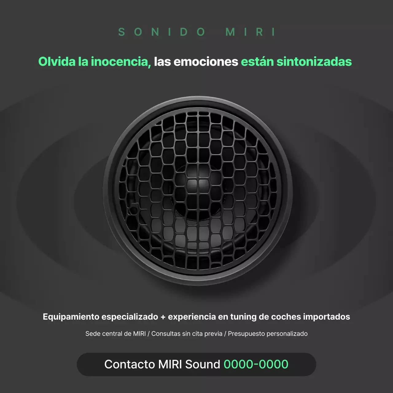 Anuncio de audio moderno negro