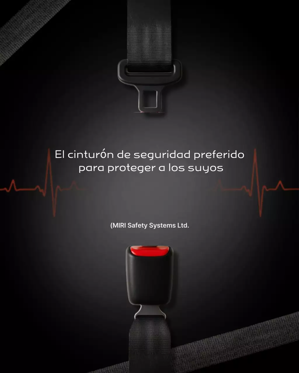 Campaña de seguridad del cinturón de seguridad negro simple