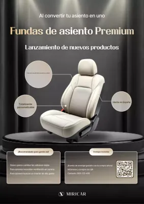 Anuncio de fundas elegantes para asientos de coche de color negro