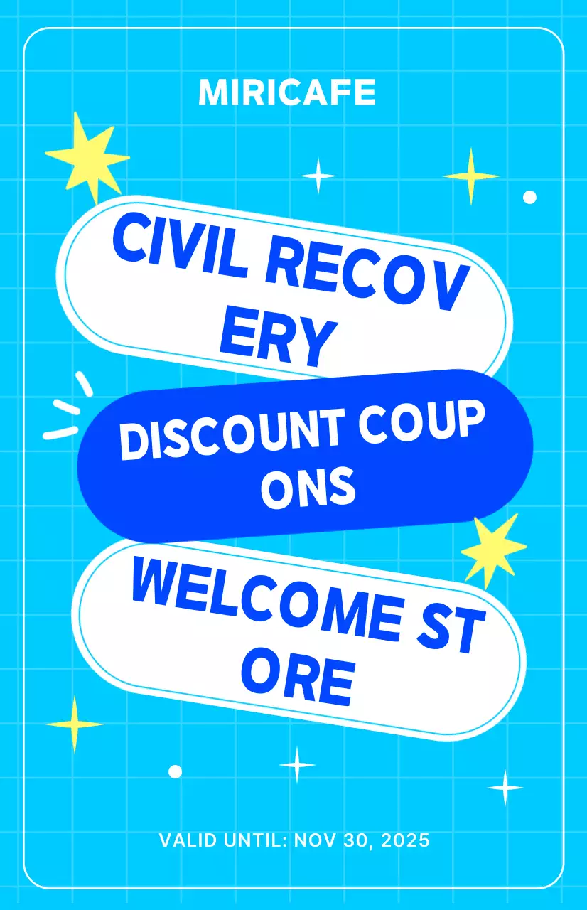 Cupom de Consumo de Recuperação de Meios de Vida Popular Moderno Azul-Céu