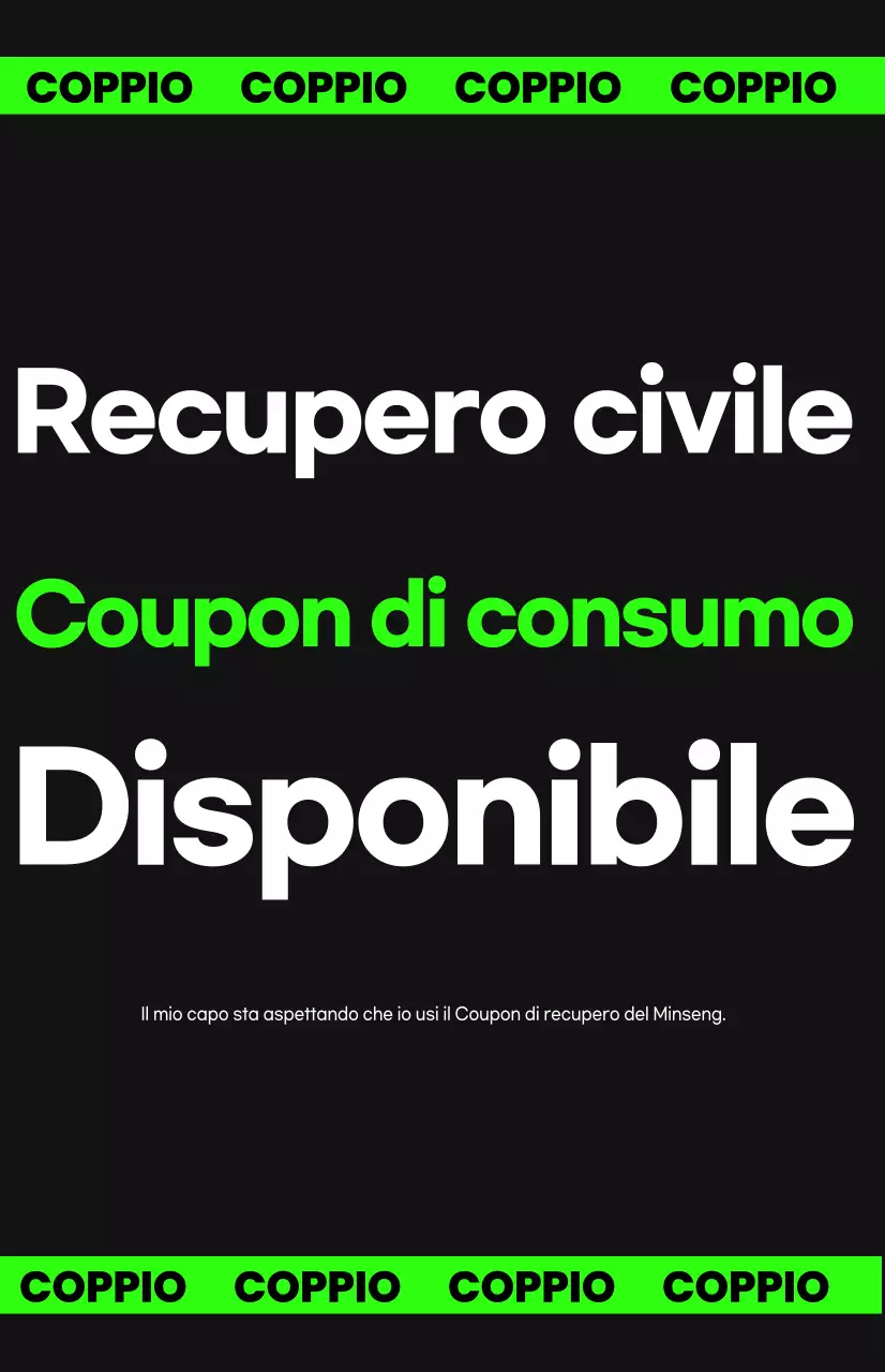 Buono sconto per il recupero dei mezzi di sussistenza delle persone moderne e verdi
