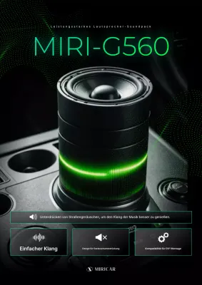 Anzeige für einen schwarzen modernen Bluetooth-Autolautsprecher