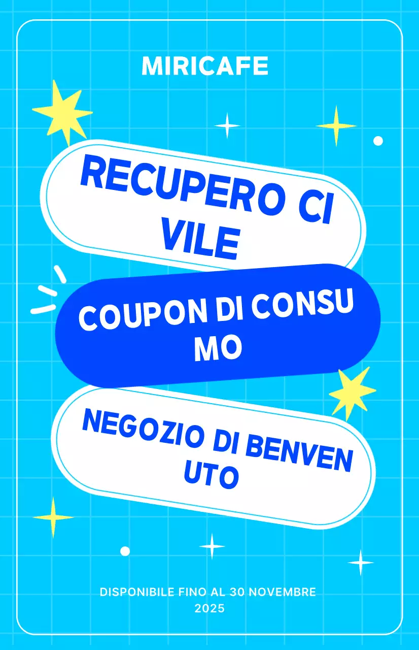 Buono sconto per il recupero dei mezzi di sussistenza di Sky Blue Modern People