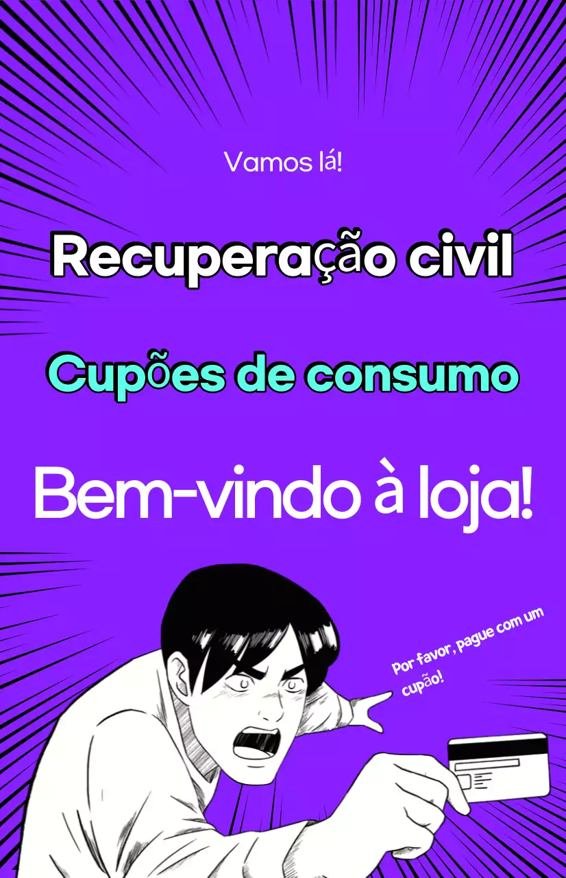 Cupom de Consumo de Recuperação de Meios de Vida do Povo do Desenho Animado Bora