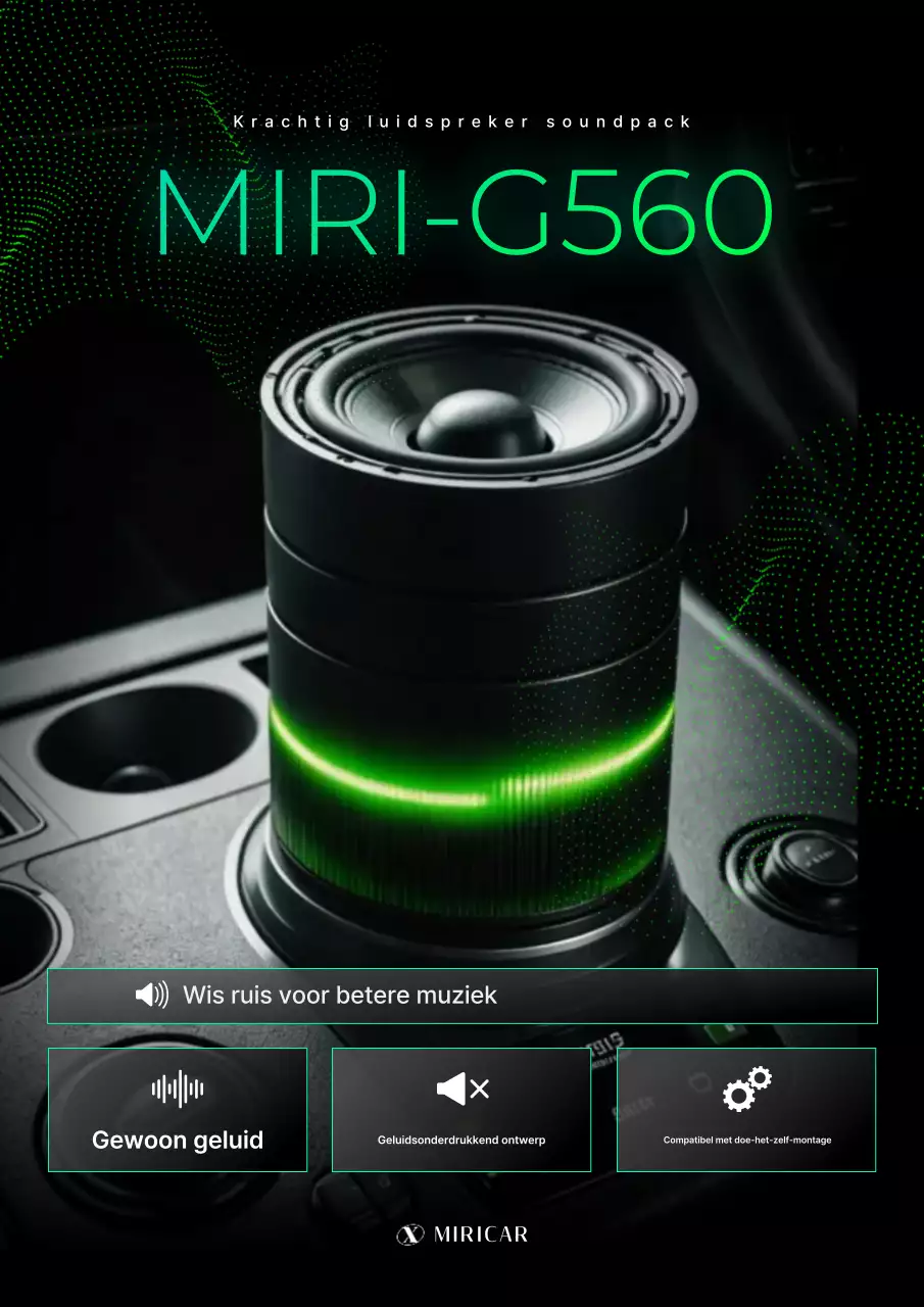 Advertentie voor zwarte moderne auto bluetooth speaker