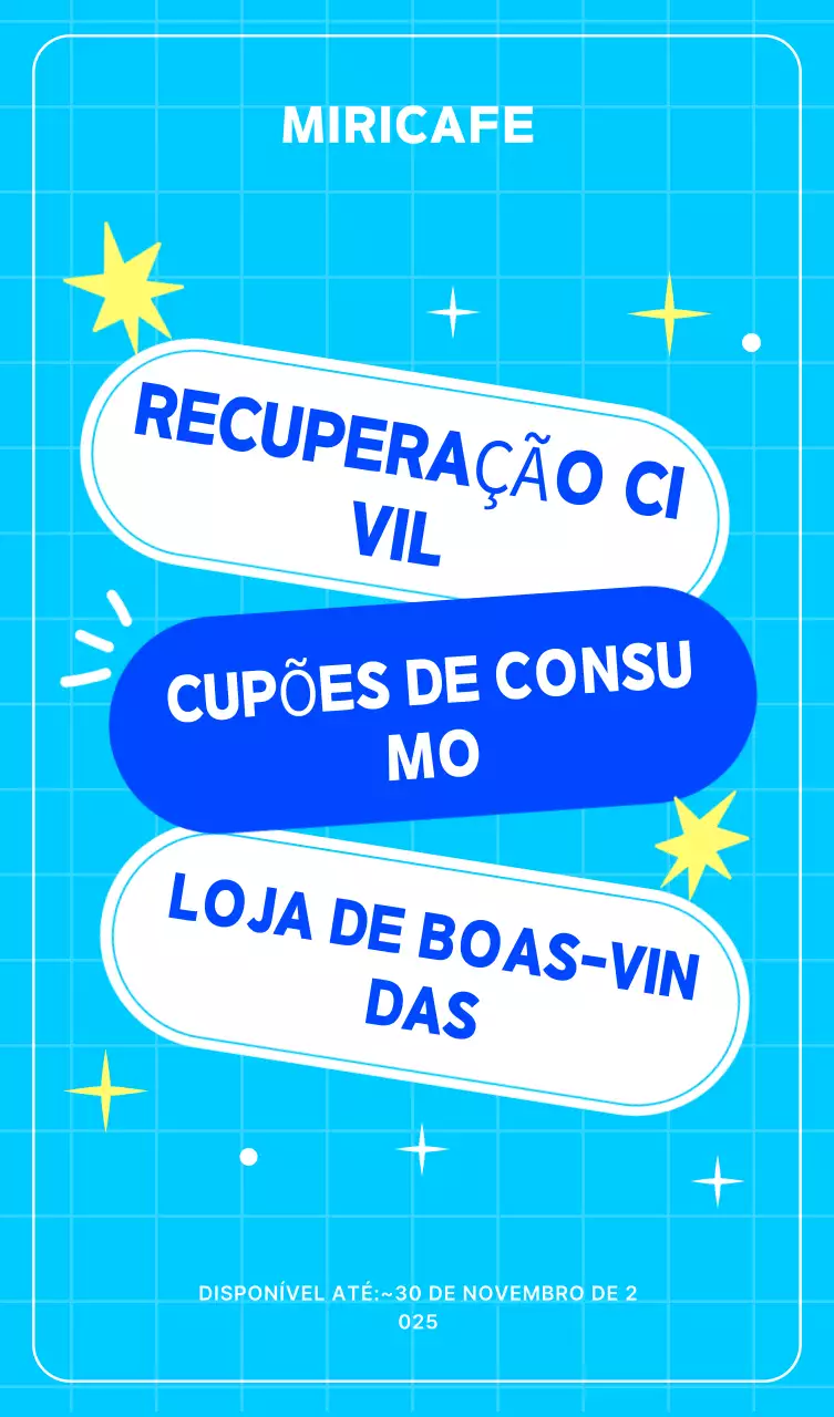 Cupom de Consumo Sky Blue Pop