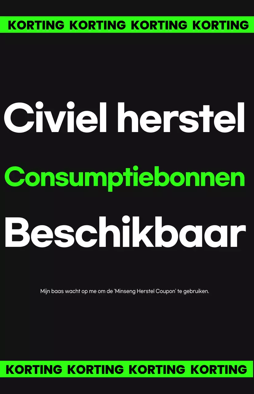 Groene Moderne Mensen's Levensonderhoud Herstel Consumptie Coupon