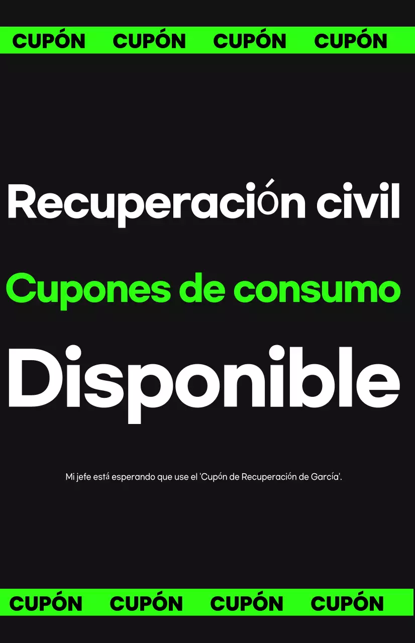 Cupón de consumo para la recuperación de los medios de vida de las personas modernas y ecológicas