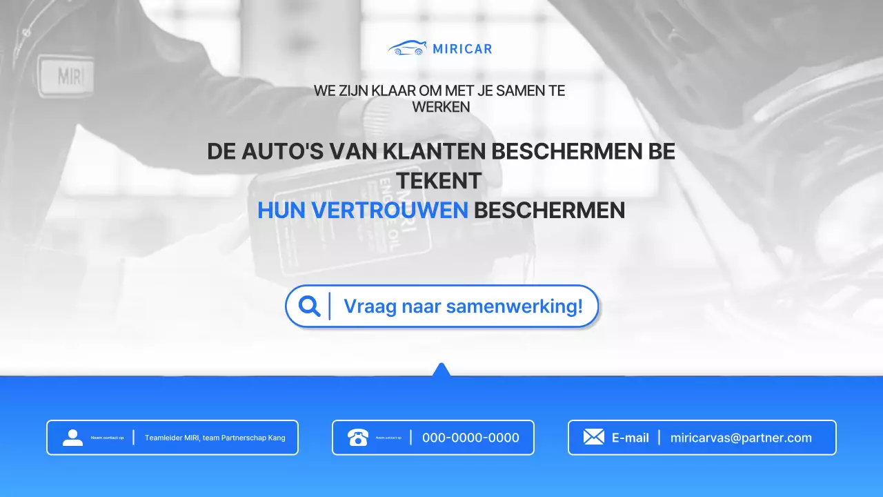 Voorstel voor een partnerschap met Blue Modern Auto Repair Business
