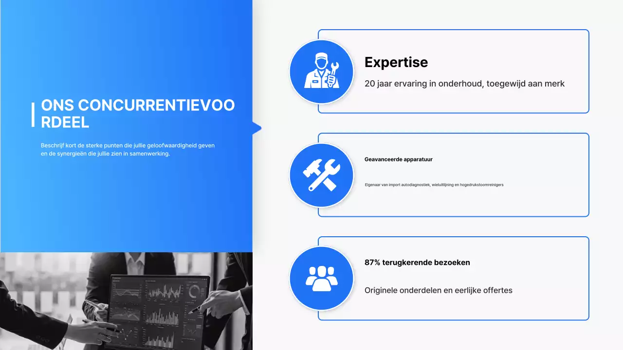 Voorstel voor een partnerschap met Blue Modern Auto Repair Business